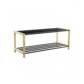 Scarpiera Home ESPRIT Nero Naturale 80 x 31 x 32 cm