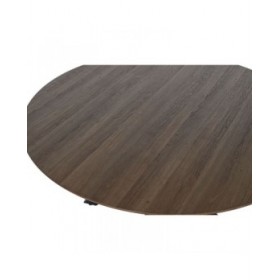 Tavolo da Pranzo Home ESPRIT Marrone Nero Ferro Legno MDF 120 x 120 x 75 cm