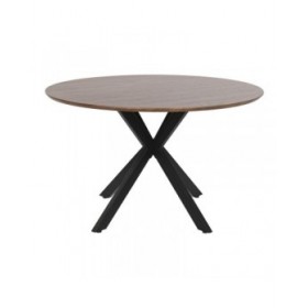 Tavolo da Pranzo Home ESPRIT Marrone Nero Ferro Legno MDF 120 x 120 x 75 cm