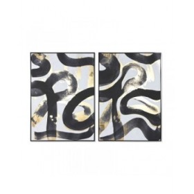 Quadro Home ESPRIT Astratto Moderno 103 x 4,5 x 143 cm (2 Unità)