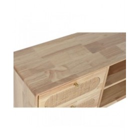 Mobile TV DKD Home Decor Naturale Metallo Legno d'albero della gomma 120 x 30 x 48 cm