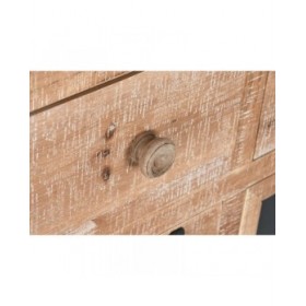 Cassettiera Home ESPRIT Nero Naturale Metallo Abete Cottage 110 x 40 x 92,5 cm