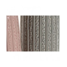 Vaso Home ESPRIT Rosa Grigio chiaro Porcellana 16 x 16 x 38 cm (2 Unità)