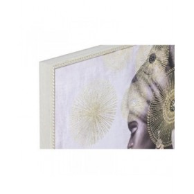 Quadro Home ESPRIT Coloniale Dorato Africana 80 x 2,8 x 80 cm (2 Unità)