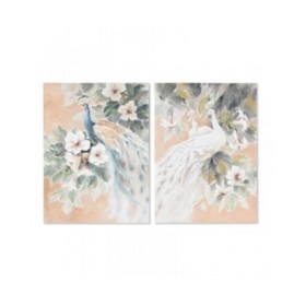 Quadro Home ESPRIT Tropicale 90 x 3,7 x 120 cm (2 Unità)