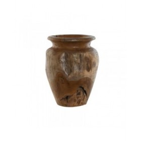 Vaso Home ESPRIT Naturale Marrone scuro Teca 34 x 34 x 40 cm