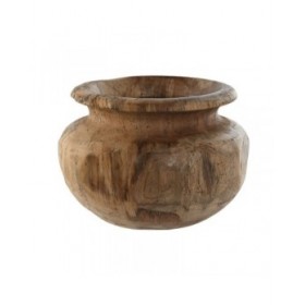 Vaso Home ESPRIT Naturale Marrone scuro Teca 30 x 30 x 20 cm