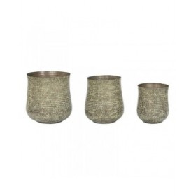 Set di vasi da fiori Home ESPRIT Verde Alluminio 44 x 44 x 46 cm