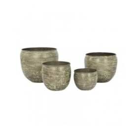 Set di vasi da fiori Home ESPRIT Verde Alluminio 39 x 39 x 33 cm