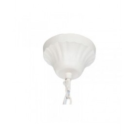 Lampadario Home ESPRIT Bianco Marrone Chiaro Legno Metallo 25 W 60 x 53 x 55 cm