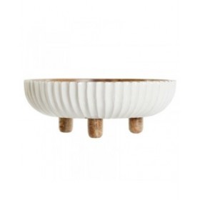 Centrotavola DKD Home Decor Bianco Marrone scuro 25 x 25 x 9 cm
