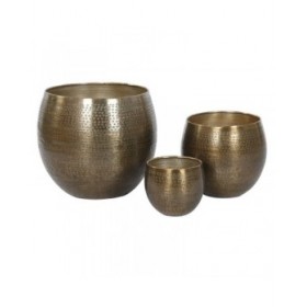 Set di Vasi Home ESPRIT Dorato Alluminio 47 x 47 x 40,5 cm