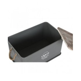 Forziere Home ESPRIT Giallo Verde Grigio Marrone scuro Menta Metallo Legno di paulownia Vintage 60 x 38 x 32,5 cm 60 X 38 X 33 c