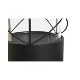 Portacandele Home ESPRIT Nero Metallo Cristallo 24,5 x 24,5 x 46 cm (2 Unità)