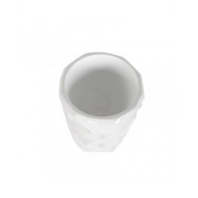 Vaso Home ESPRIT Bianco Fibra di Vetro Onde 35 x 35 x 71 cm