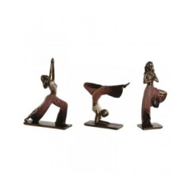 Statua Decorativa Home ESPRIT Rosa Dorato Yoga Scandi 19 x 6 x 26 cm (3 Unità)