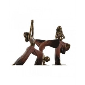 Statua Decorativa Home ESPRIT Rosa Dorato Yoga Scandi 19 x 6 x 26 cm (3 Unità)