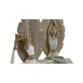 Statua Decorativa Home ESPRIT Bianco Verde Scandi 15,5 x 7,5 x 26,5 cm (2 Unità)