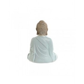 Statua Decorativa Home ESPRIT Bianco Verde Turchese Buddha Orientale 14 x 10,5 x 18,5 cm (3 Unità)