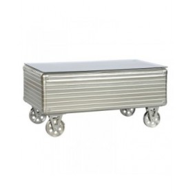 Tavolino da Caffè Home ESPRIT Metallo Cristallo 100 x 52 x 46 cm