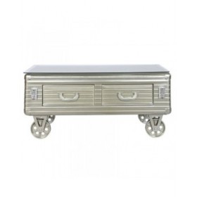 Tavolino da Caffè Home ESPRIT Metallo Cristallo 100 x 52 x 46 cm