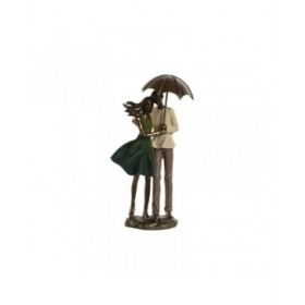 Statua Decorativa Home ESPRIT Verde Dorato Coppia 12,5 x 8 x 25,5 cm