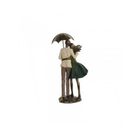 Statua Decorativa Home ESPRIT Verde Dorato Coppia 12,5 x 8 x 25,5 cm