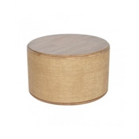 Tavolino Aggiuntivo Home ESPRIT Naturale Corda Abete 70 x 70 x 42 cm