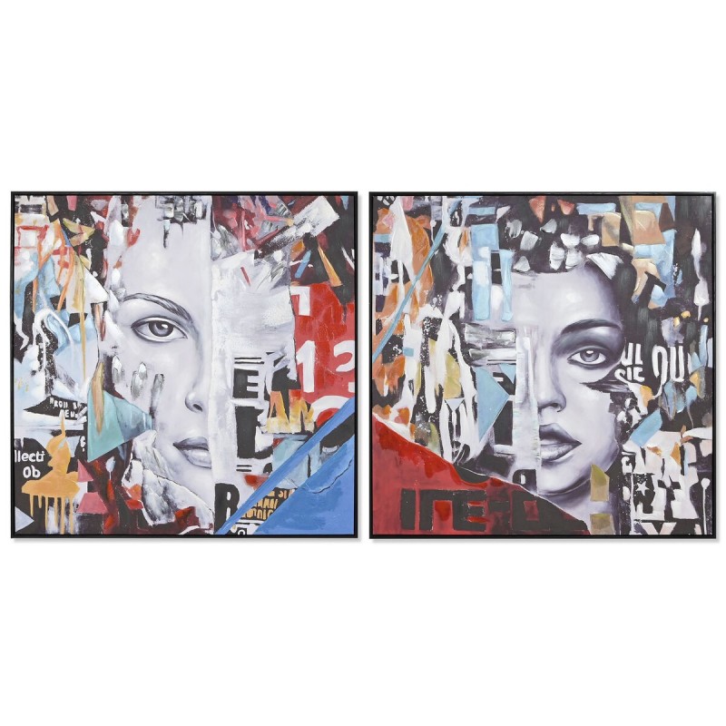 Quadro Home ESPRIT Astratto Moderno 100 x 3,5 x 100 cm (2 Unità)