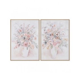 Quadro Home ESPRIT Shabby Chic Vaso 70 x 3,5 x 100 cm (2 Unità)