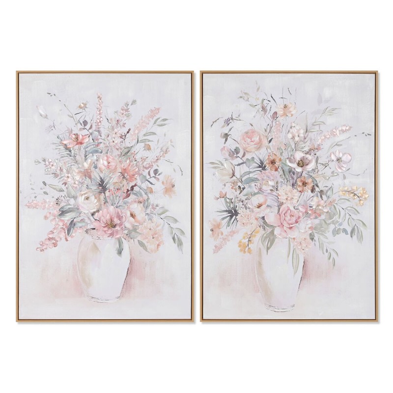 Quadro Home ESPRIT Shabby Chic Vaso 70 x 3,5 x 100 cm (2 Unità)