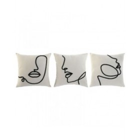 Cuscino Home ESPRIT Naturale 45 x 15 x 45 cm (3 Unità)