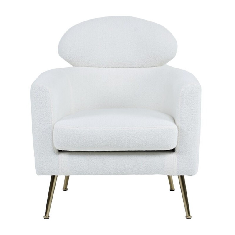 Poltrona Home ESPRIT Bianco Argentato Metallo 71 x 75 x 95 cm