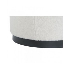 Poggiapiedi DKD Home Decor Bianco Nero Poliestere Legno MDF Scandi 60 x 60 x 45 cm (3 Unità)