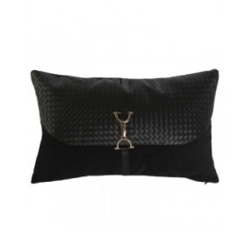 Cuscino Home ESPRIT Nero Dorato 50 x 10 x 30 cm
