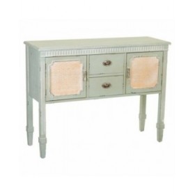 Credenza Alexandra House Living Verde Rattan Legno di abete 82 x 36 x 108 cm