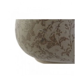 Vaso Home ESPRIT Marrone Verde Gres Foglia della pianta 21 x 20 x 16 cm