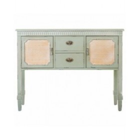 Credenza Alexandra House Living Verde Rattan Legno di abete 82 x 36 x 108 cm