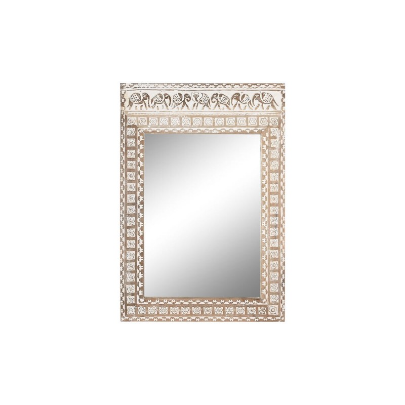 Specchio da parete Home ESPRIT Bianco Naturale Elefante Indiano 83 x 4 x 121 cm