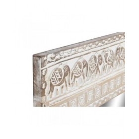 Specchio da parete Home ESPRIT Bianco Naturale Elefante Indiano 83 x 4 x 121 cm