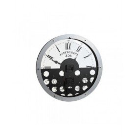 Orologio da Parete Home ESPRIT Nero Argentato Metallo Cristallo Ingranaggi 52 x 8,5 x 52 cm