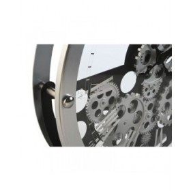 Orologio da Parete Home ESPRIT Nero Argentato Metallo Cristallo Ingranaggi 52 x 8,5 x 52 cm