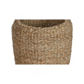 Set di vasi da fiori Home ESPRIT Naturale Metallo Fibra naturale Bali 43 x 43 x 70 cm (3 Pezzi)
