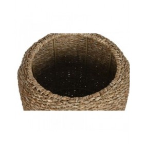 Set di vasi da fiori Home ESPRIT Naturale Metallo Fibra naturale Bali 43 x 43 x 70 cm (3 Pezzi)