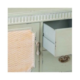 Credenza Alexandra House Living Verde Rattan Legno di abete 82 x 36 x 108 cm