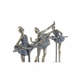 Statua Decorativa Home ESPRIT Grigio Dorato Ballerina Classica 14 x 8 x 20 cm (3 Unità)