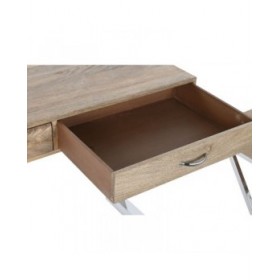 Ingresso con Cassetti Home ESPRIT Marrone Argentato Marrone Chiaro 110 x 40 x 76 cm 110 x 41,5 x 76 cm (3 Pezzi)