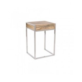 Set di 2 tavoli Home ESPRIT Marrone Argentato Naturale Acciaio Legno di mango 45,5 x 41 x 66,5 cm