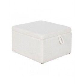Panca Home ESPRIT Bianco Poliestere Legno MDF 60 x 60 x 36 cm