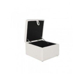 Panca Home ESPRIT Bianco Poliestere Legno MDF 60 x 60 x 36 cm